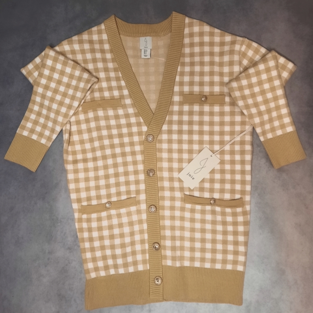 JOIE plaid cardigan women's small